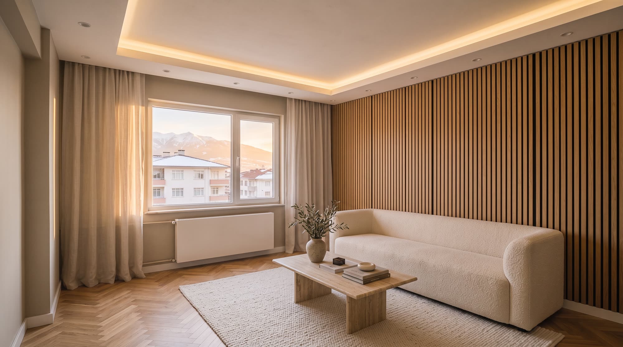 Teslim: Gizli LED, çıta panel, balıksırtı